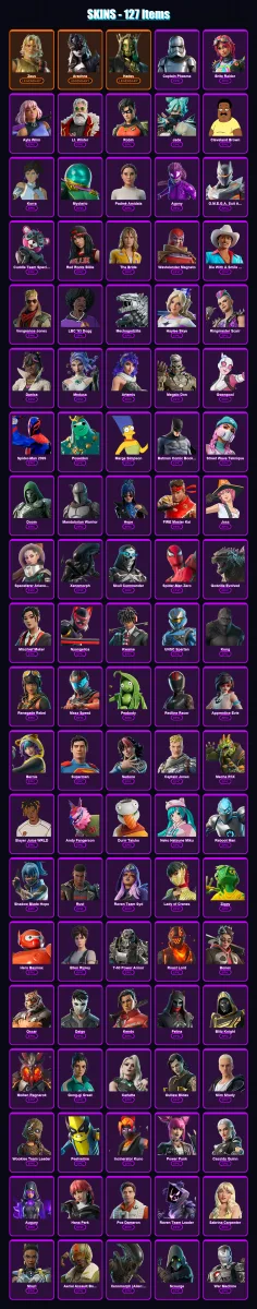 [PS4/PS5/XBOX/PC] | Zeus | Arachne | Hades | Captain Phasma | Brite Raider | 127 skin | 143 pickaxe | 152 emote | 84 glider | Lv746