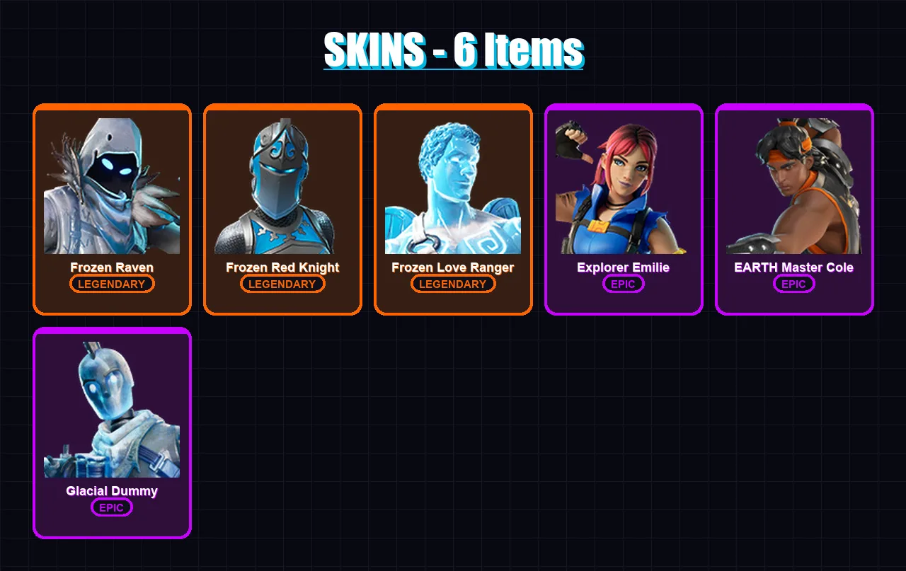 [PC/XBOX/PSN] | Frozen Raven | Frozen Red Knight | Frozen Love Ranger | 6 skin | Lv17