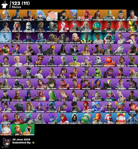 123 skins | Omegarok — Fortnite account
