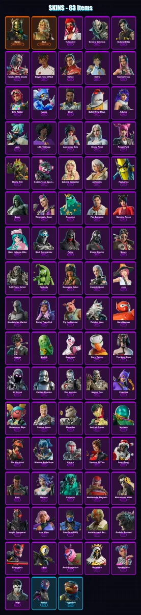 [PC/PSN] | Hades | Zeus | Yulejacket | General Grievous | Outlaw Midas | 83 skin | 132 pickaxe | 98 emote | 81 glider | Lv996