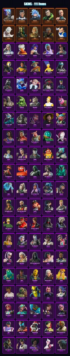[PC] | Renzo the Destroyer | The Ageless | Nezumi | Twyn | Paradigm (Reality-659) | 111 skin | 148 pickaxe | 105 emote | 103 glider | Lv1343