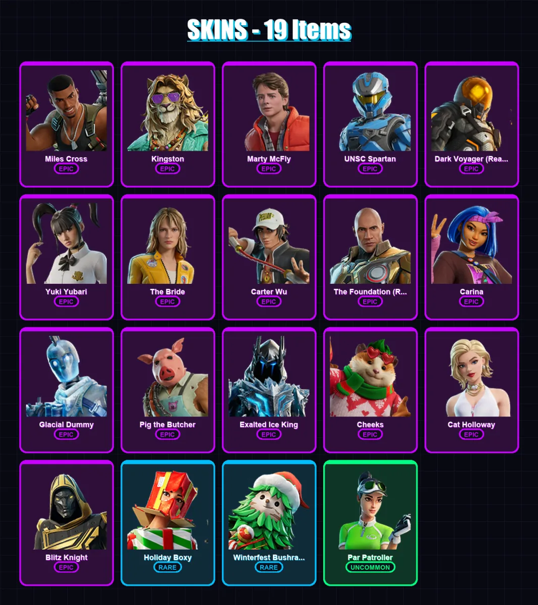 [PC/XBOX/PSN] | Miles Cross | Kingston | Marty McFly | 19 skin | Lv457