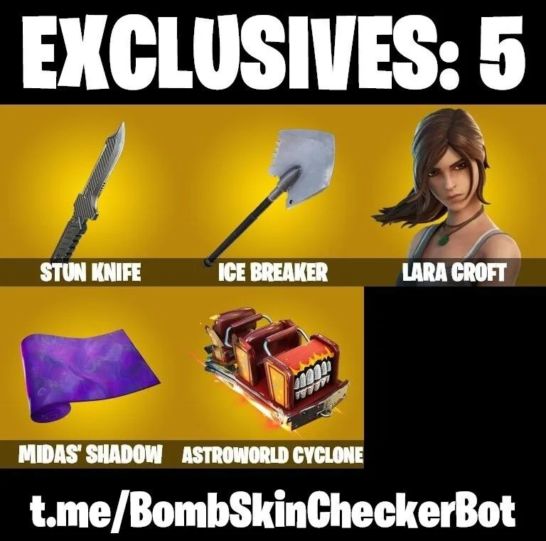 145 Skins Lara Croft Fishstick — Fortnite account