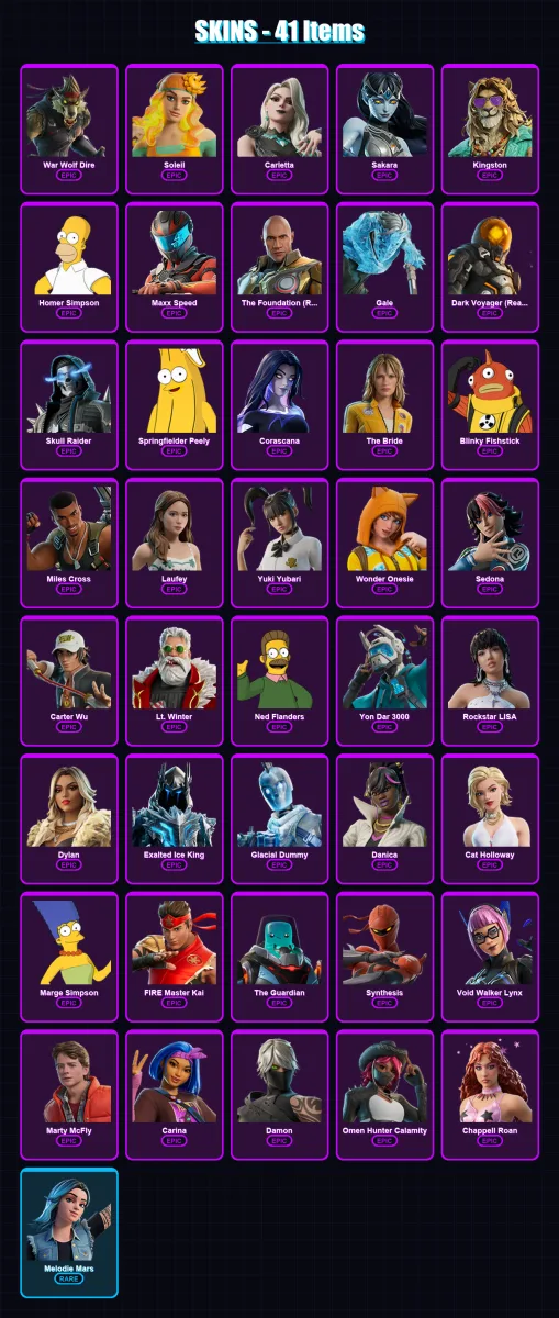 [PC/PSN] | War Wolf Dire | Soleil | Carletta | Sakara | Kingston | 41 skin | 44 pickaxe | 26 emote | 22 glider | Lv162 — Fortnite account