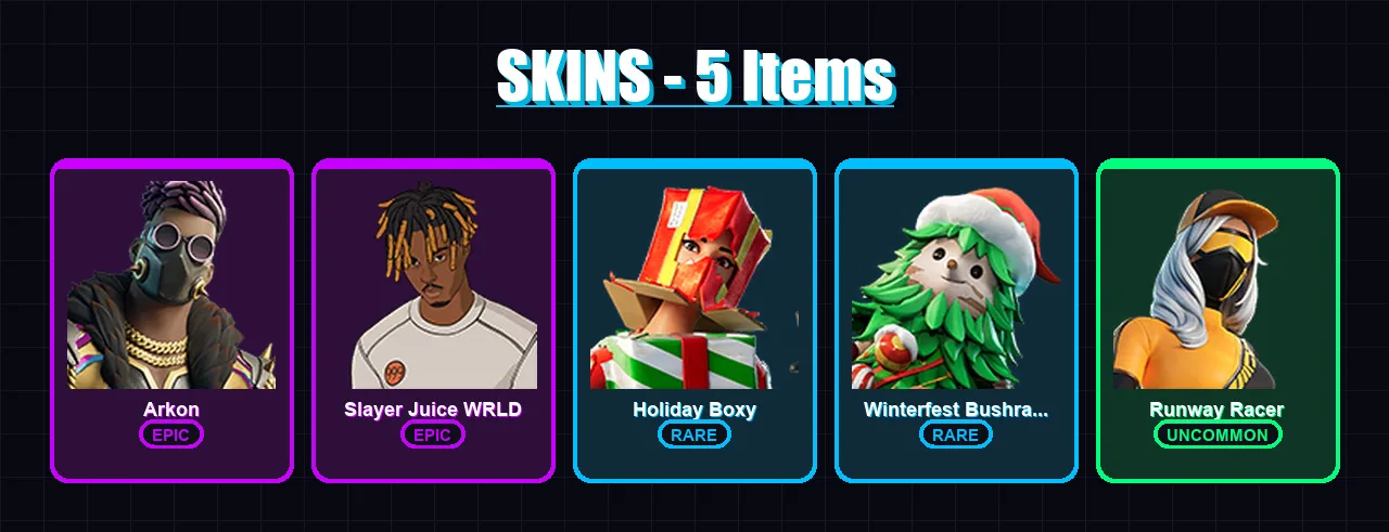 [PS4/PS5/XBOX/PC] | Arkon | Slayer Juice WRLD | Holiday Boxy | 5 skin | Lv393