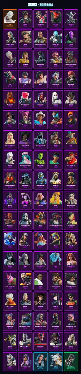 [PC/XBOX/PSN] | Snap | Kwame | The Operator | Red Claw | Triarch Nox | 90 skin | 56 pickaxe | 7 emote | 8 glider | Lv36