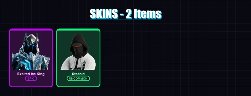 [PC/XBOX/PSN] | Exalted Ice King | Stash'd | 2 skin | 6 pickaxe | 2 emote | 4 glider | Lv27 — main preview