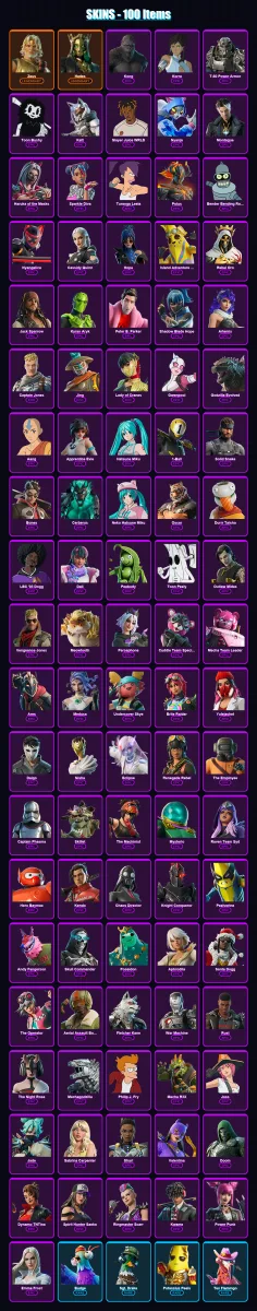 [PC/XBOX/PSN] | Zeus | Hades | Kong | Korra | T-60 Power Armor | 100 skin | 104 pickaxe | 89 emote | 60 glider | Lv720