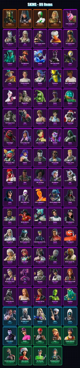 [PC/XBOX/PSN] | Hades | Fate | Backlash | Zeus | Andy Fangerson | 89 skin | 110 pickaxe | 65 emote | 63 glider | Lv950