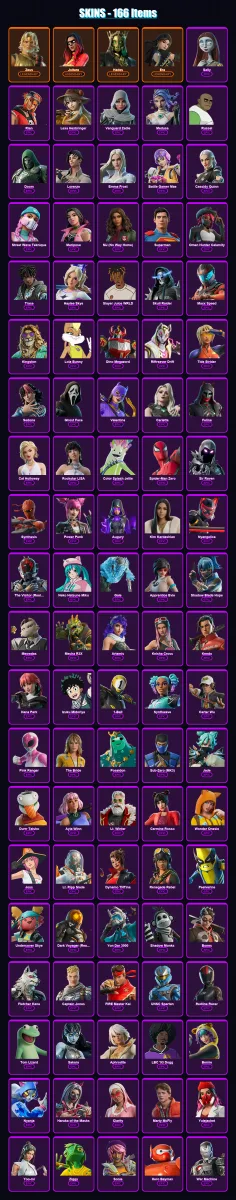 [PC/PSN] | Zeus | Joltara | Hades | Era | Sally | 166 skin | 195 pickaxe | 157 emote | 112 glider | Lv1465 — Fortnite account