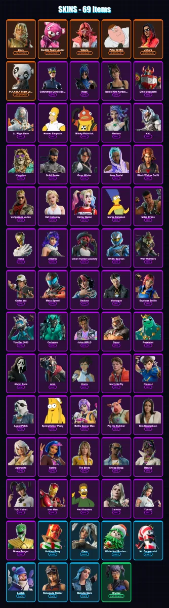 [PC/XBOX/PSN] | Zeus | Cuddle Team Leader | Valeria | Peter Griffin | Joltara | 69 skin | 95 pickaxe | 99 emote | 54 glider | Lv705