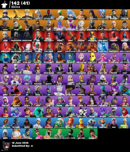 142 skins | Leviathan Axe — Fortnite account
