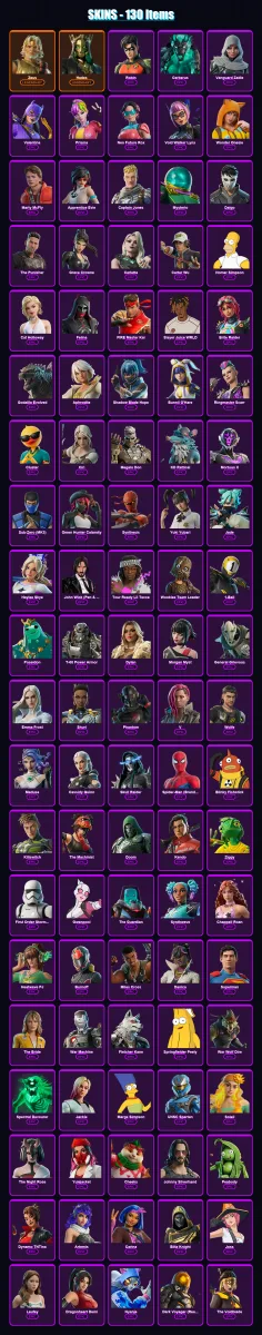 [PS4/PS5/XBOX/PC] | Zeus | Hades | Robin | Cerberus | Vanguard Zadie | 130 skin | 187 pickaxe | 115 emote | 120 glider | Lv1604