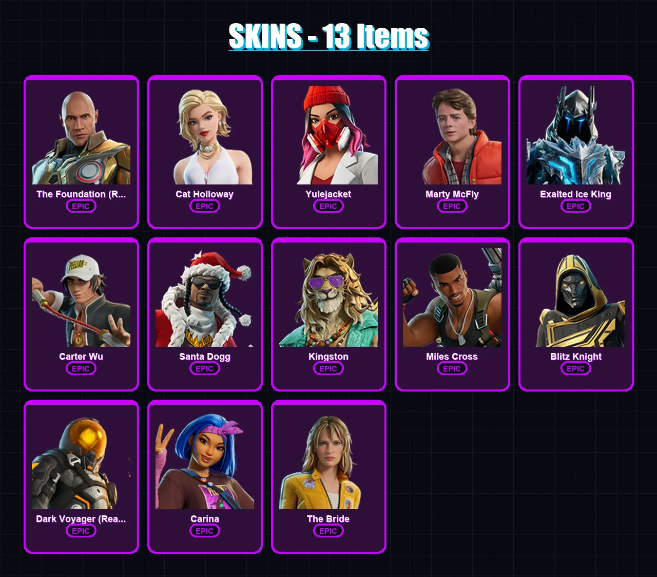 [PC/XBOX/PSN] | The Foundation (Reforged) | Cat Holloway | Yulejacket | 13 skin | Lv317