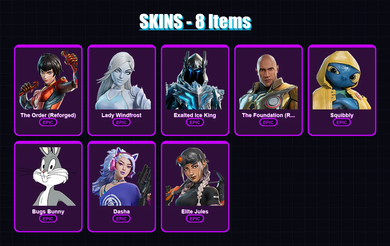[PC/XBOX/PSN] | The Order (Reforged) | Lady Windfrost | Exalted Ice King | 8 skin | Lv94