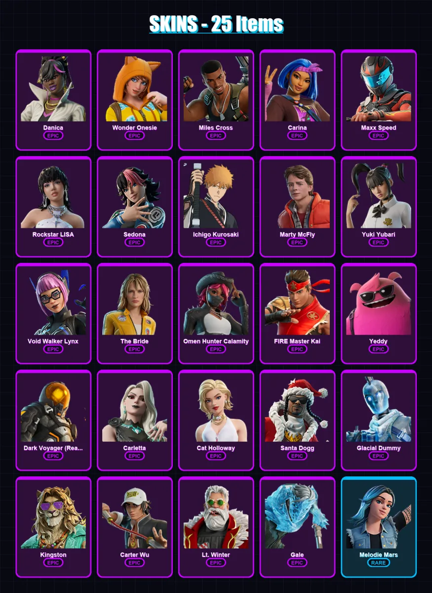 [PC/PSN] | Danica | Wonder Onesie | Miles Cross | Carina | Maxx Speed | 25 skin | 41 pickaxe | 27 emote | 22 glider | Lv343