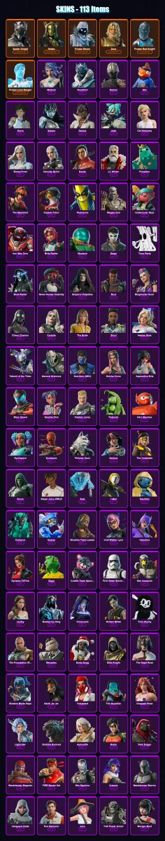 [PC/PSN] | Spider Knight | Hades | Frozen Raven | Zeus | Frozen Red Knight | 113 skin | 125 pickaxe | 83 emote | 94 glider | Lv1531