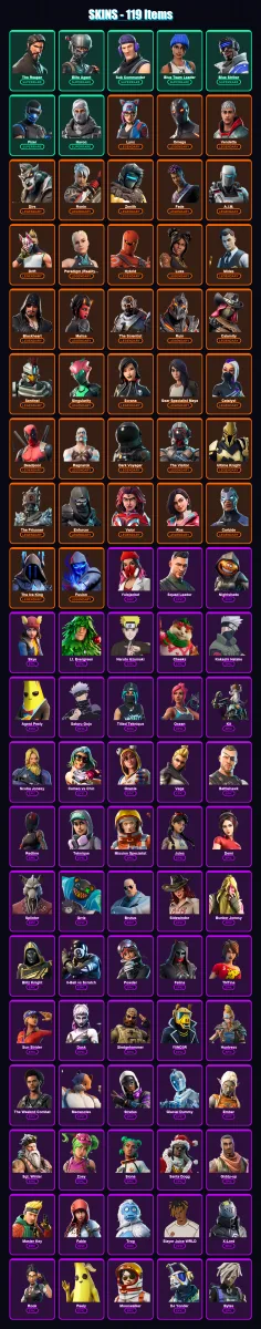 [PC/XBOX/PSN] | The Reaper | Elite Agent | Sub Commander | Blue Team Leader | Blue Striker | 119 skin | 165 pickaxe | 122 emote | 148 glider | Lv281