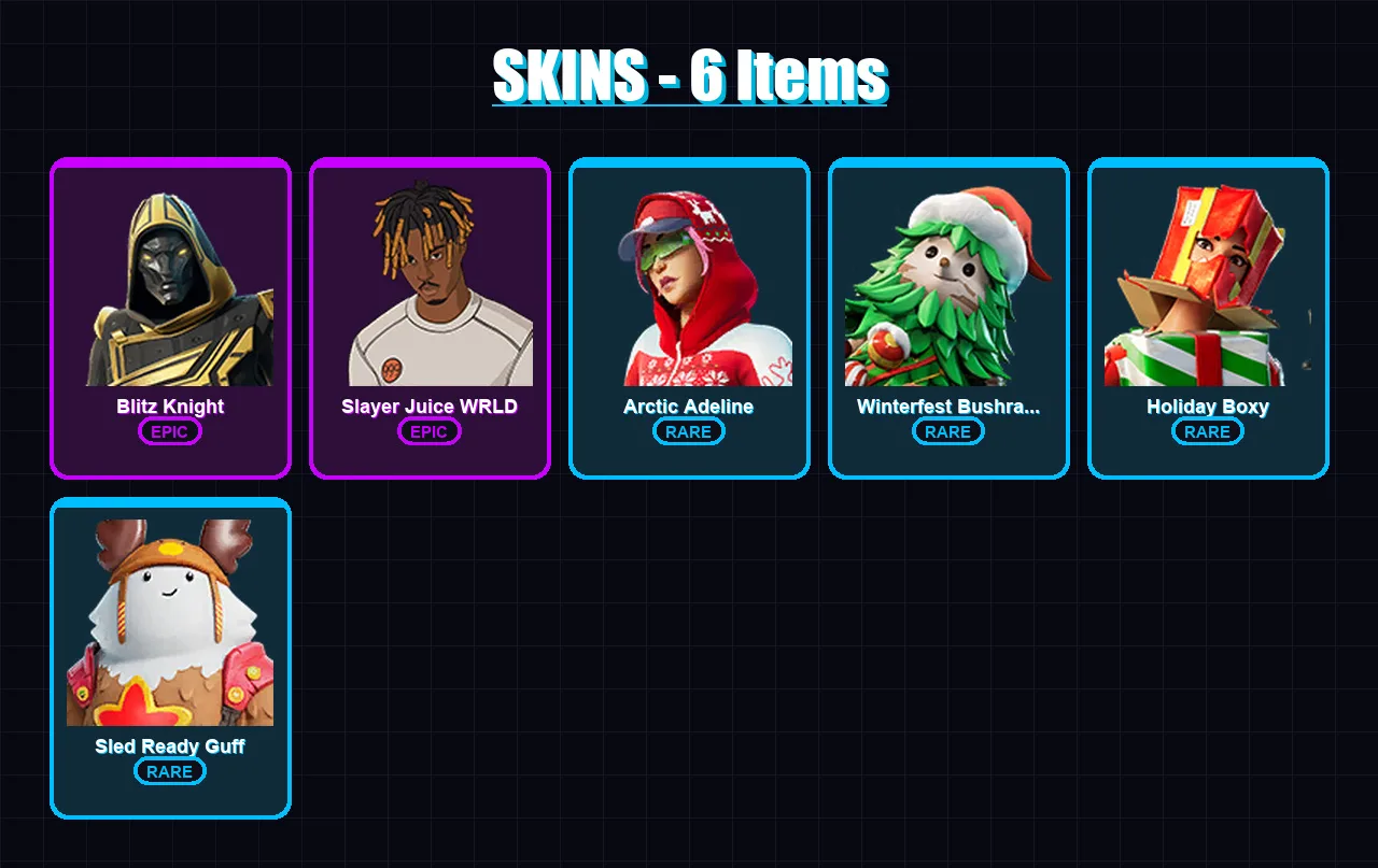 [PC/XBOX/PSN] | Blitz Knight | Slayer Juice WRLD | Arctic Adeline | 6 skin | Lv148