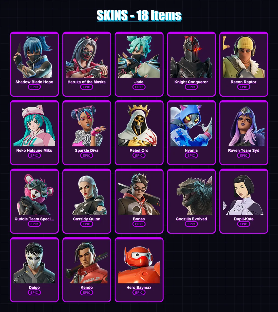 [PS4/PS5/XBOX/PC] | Shadow Blade Hope | Haruka of the Masks | Jade | 18 skin | Lv139