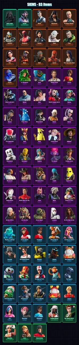 [PC/PSN] | Darth Vader | Xander | Midas | Blackheart | Paradigm (Reality-659) | 83 skin | 88 pickaxe | 78 emote | 67 glider | Lv1042