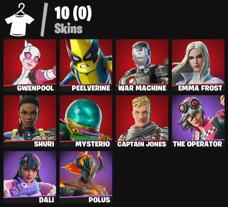 PC | PSN 10 Skins Mysterio Peelverine War Machine — Fortnite account