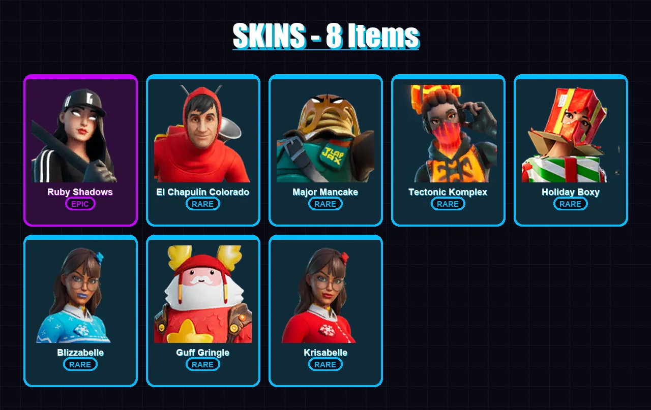 [PC/XBOX/PSN] | Ruby Shadows | El Chapulín Colorado | Major Mancake | 8 skin | Lv729