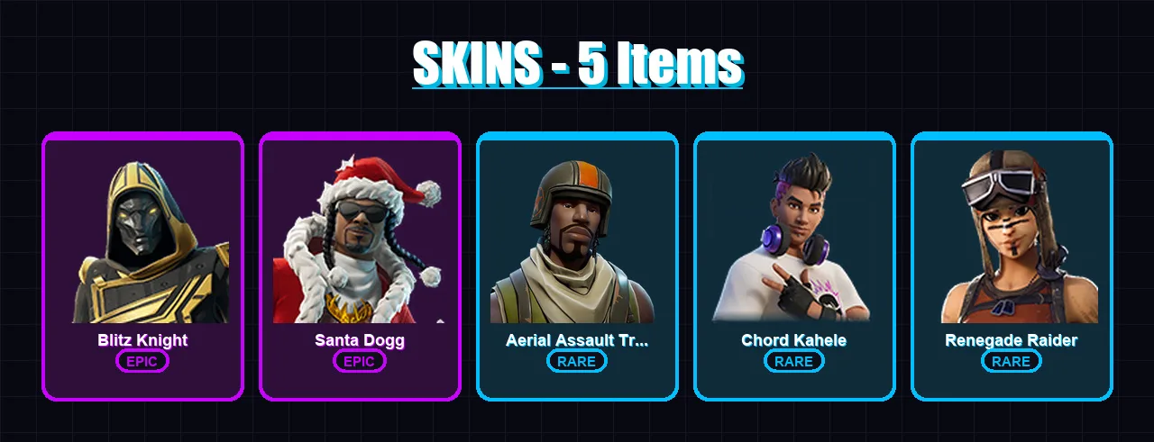 [PC/XBOX/PSN] | Blitz Knight | Santa Dogg | Aerial Assault Trooper | 5 skin | Lv115