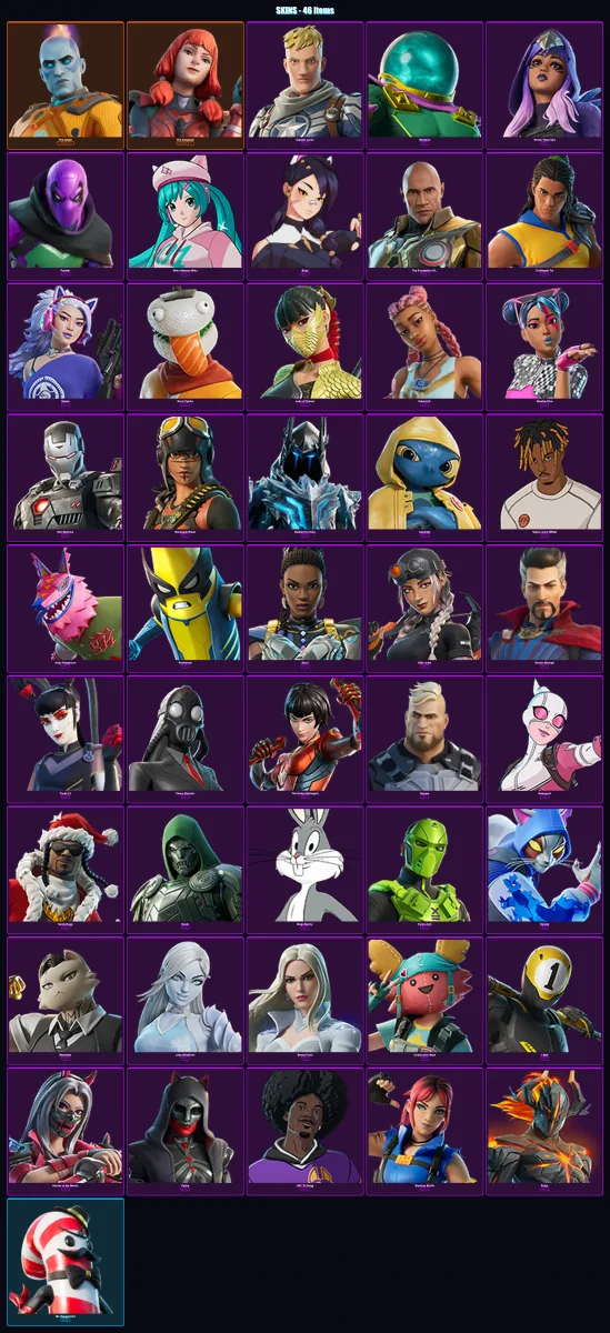 [PC/PSN] | The Origin | The Imagined | Captain Jones | Mysterio | Raven Team Syd | 46 skin | 71 pickaxe | 46 emote | 49 glider | Lv677
