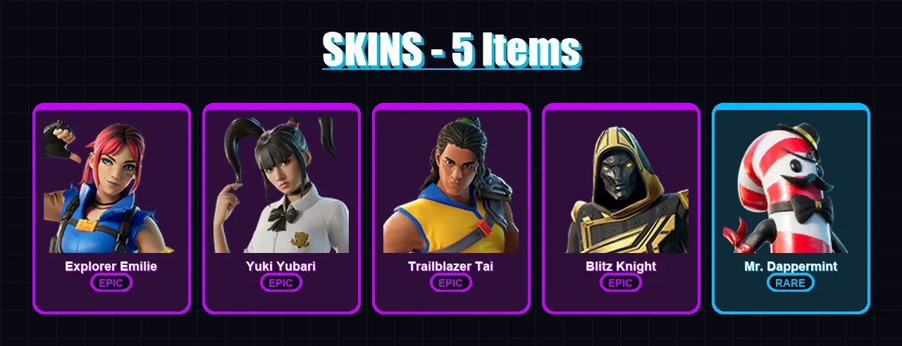 [PS4/PS5/XBOX/PC] | Explorer Emilie | Yuki Yubari | Trailblazer Tai | 5 skin | Lv233