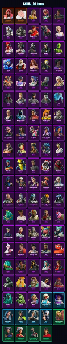 [PC/PSN] | Valeria | Peter Griffin | The Bride | Brite Raider | Rust | 99 skin | 121 pickaxe | 84 emote | 64 glider | Lv1449