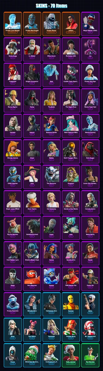 [PC/XBOX] | Frozen Love Ranger | Frozen Red Knight | Frozen Raven | 70 skin | Lv1133