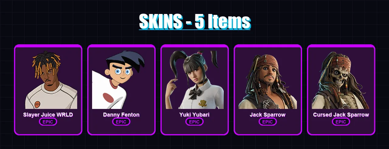 [PC/XBOX/PSN] | Slayer Juice WRLD | Danny Fenton | Yuki Yubari | 5 skin | Lv202