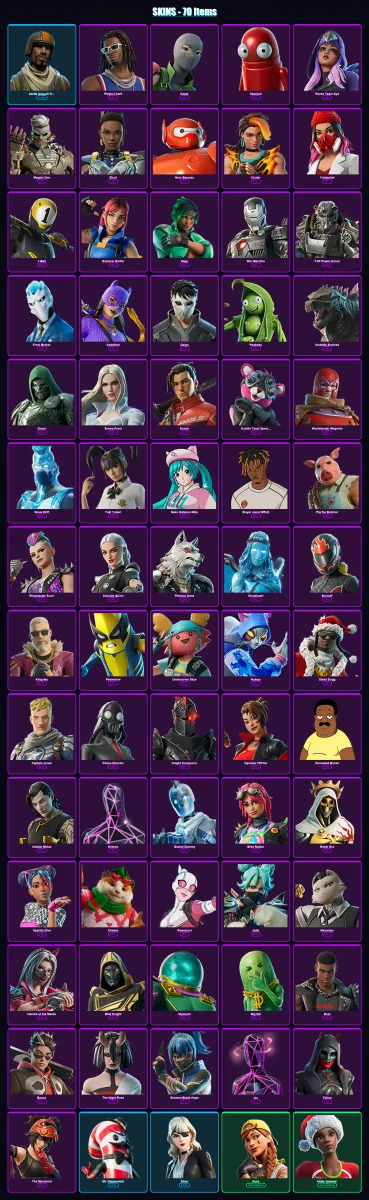 [PC/XBOX/PSN] | Aerial Assault Trooper | Playboi Carti | Caper | Semibot | Raven Team Syd | 70 skin | 119 pickaxe | 77 emote | 72 glider | Lv1241