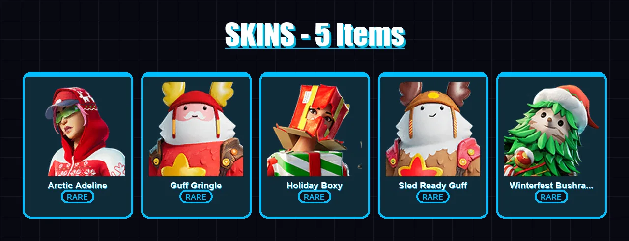 [PC/XBOX/PSN] | Arctic Adeline | Guff Gringle | Holiday Boxy | 5 skin | Lv125