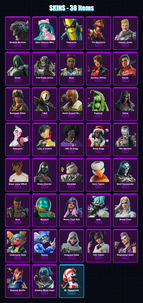 [SWITCH/XBOX/PSN/PC] | Godzilla Evolved | Neko Hatsune Miku | Peelverine | 38 skin | Lv518