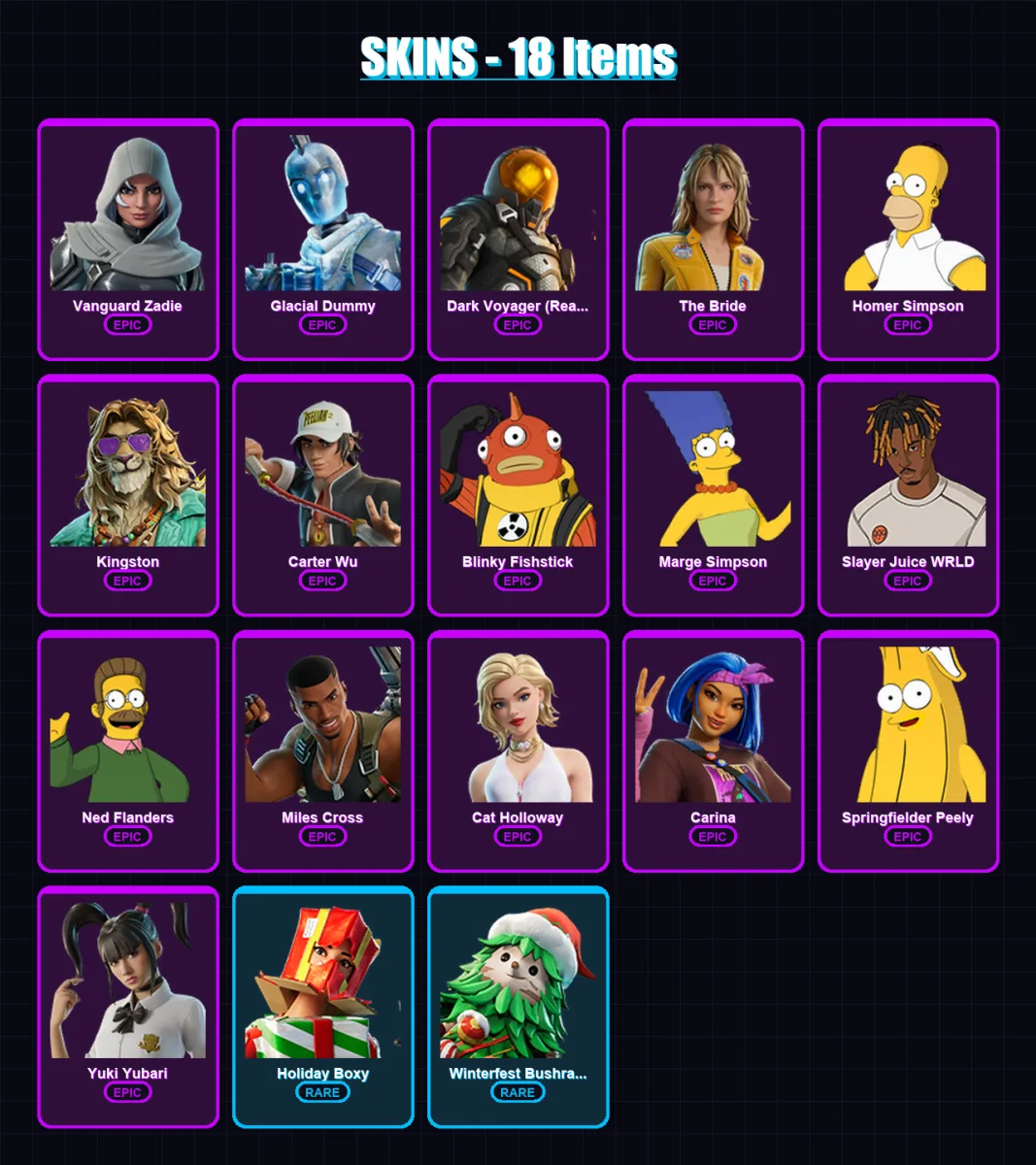 [PC/XBOX/PSN] | Vanguard Zadie | Glacial Dummy | Dark Voyager (Reality Redacted) | 18 skin | Lv637