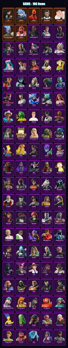 [PC/PSN] | Era | Nezumi | Inferno | The Ageless | Peter Griffin | 106 skin | 122 pickaxe | 96 emote | 80 glider | Lv861