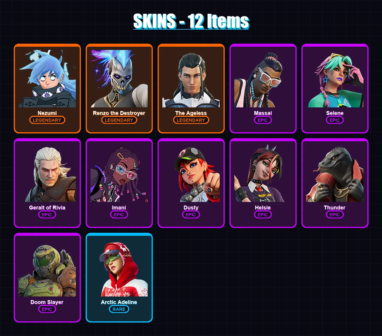 [PC/XBOX/PSN] | Nezumi | Renzo the Destroyer | The Ageless | Massai | Selene | 12 skin | 19 pickaxe | 15 emote | 19 glider | Lv217 — Fortnite account