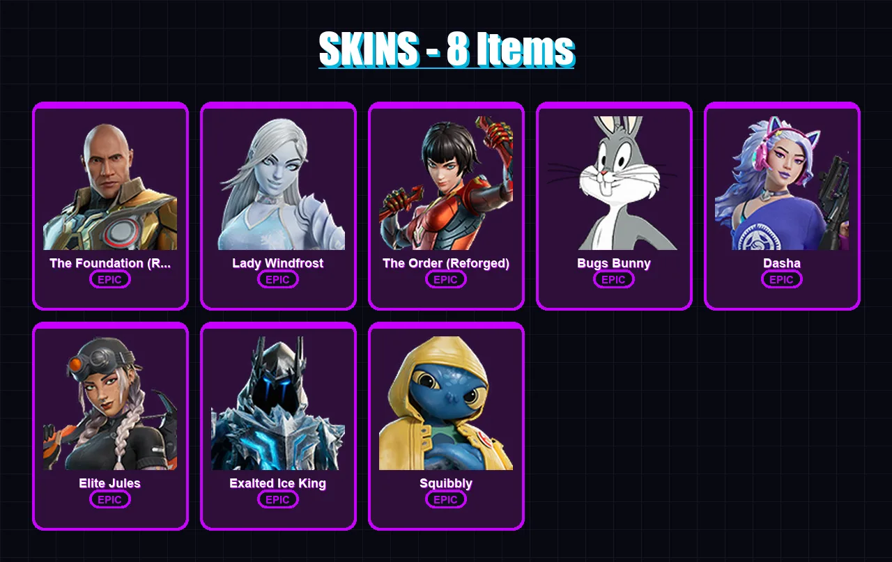 [PS4/PS5/XBOX/PC] | The Foundation (Reforged) | Lady Windfrost | The Order (Reforged) | 8 skin | Lv115