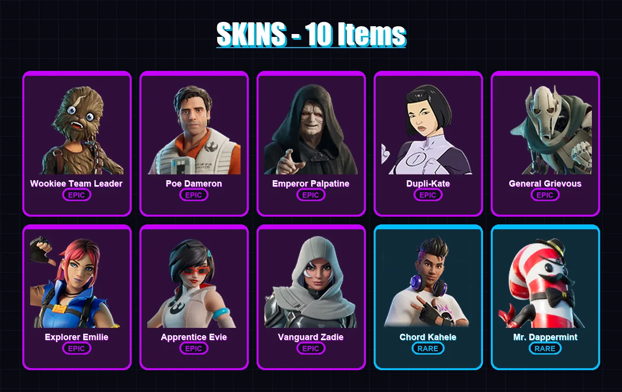 [PC/XBOX] | Wookiee Team Leader | Poe Dameron | Emperor Palpatine | 10 skin | Lv333