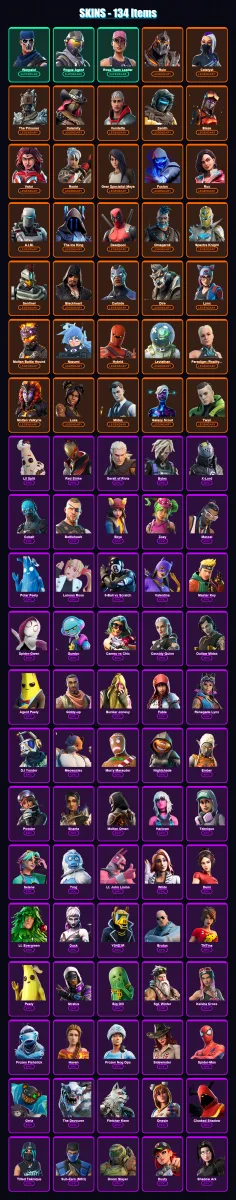 [PC/XBOX/PSN] | Warpaint | Rogue Agent | Rose Team Leader | Ruin | Catalyst | 134 skin | 141 pickaxe | 162 emote | 111 glider | Lv1746