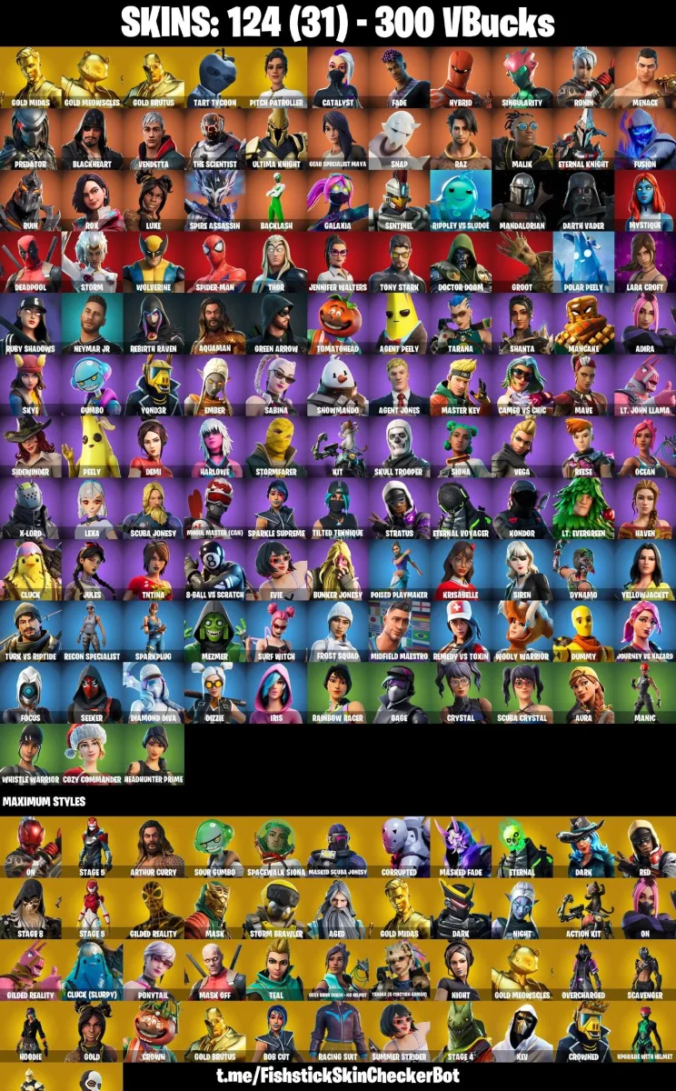 124 Skins Leviathan Axe — Fortnite account
