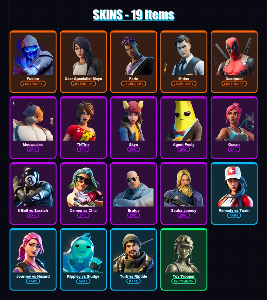 [PC/XBOX/PSN] | Fusion | Gear Specialist Maya | Fade | Midas | Deadpool | 19 skin | 18 pickaxe | 22 emote | 22 glider | Lv338 — Fortnite account