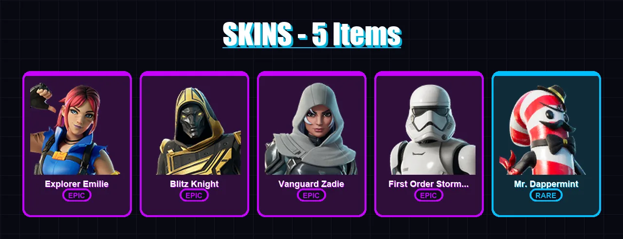 [PC/XBOX/PSN] | Explorer Emilie | Blitz Knight | Vanguard Zadie | 5 skin | Lv298