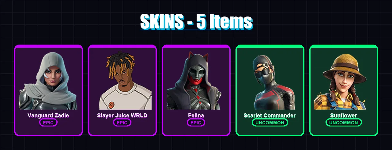 [SWITCH/XBOX/PSN/PC] | Vanguard Zadie | Slayer Juice WRLD | Felina | 5 skin | Lv349