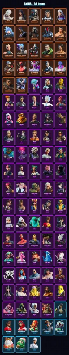 [SWITCH/XBOX/PSN/PC] | Snap | Gear Specialist Maya | Predator | The Ageless | Torin | 98 skin | 115 pickaxe | 75 emote | 108 glider | Lv1766