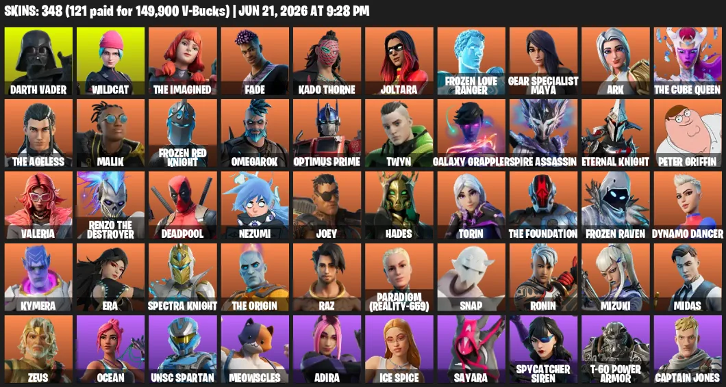 Wildcat 348 Skins — Fortnite account
