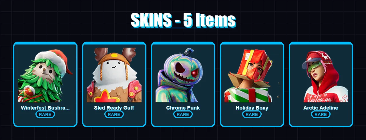 [SWITCH/XBOX/PSN/PC] | Winterfest Bushranger | Sled Ready Guff | Chrome Punk | 5 skin | Lv338