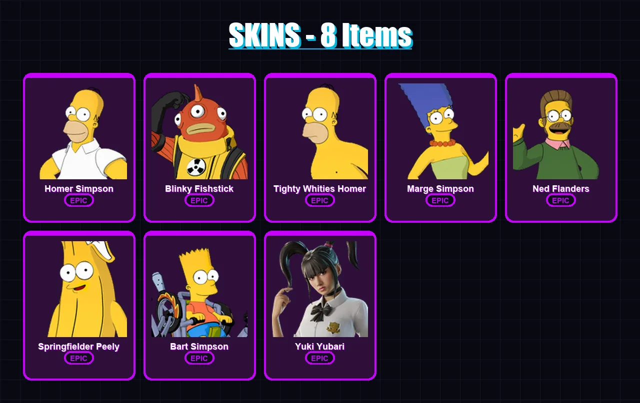 [PC/XBOX/PSN] | Homer Simpson | Blinky Fishstick | Tighty Whities Homer | 8 skin | Lv101